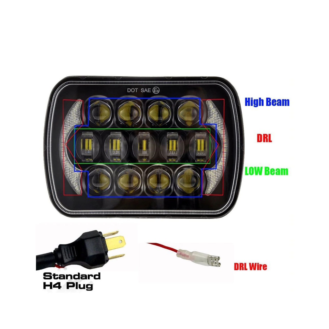 Lampy przednie LED Jeep Cherokee XJ Wrangler YJ