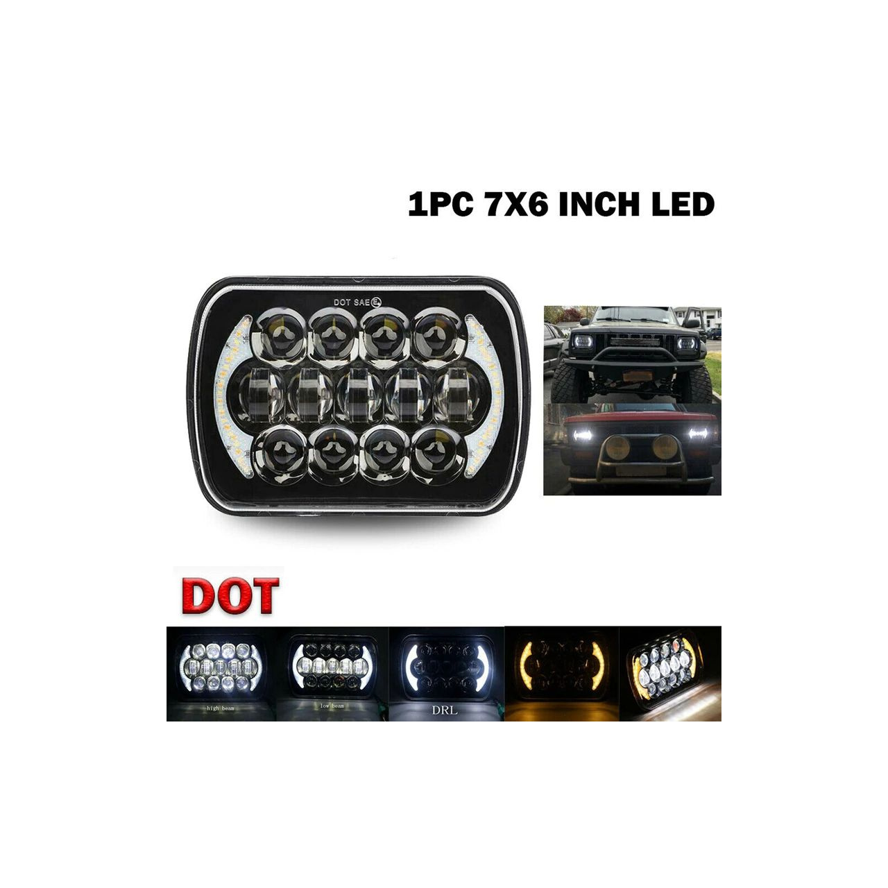 Lampy przednie LED Jeep Cherokee XJ Wrangler YJ