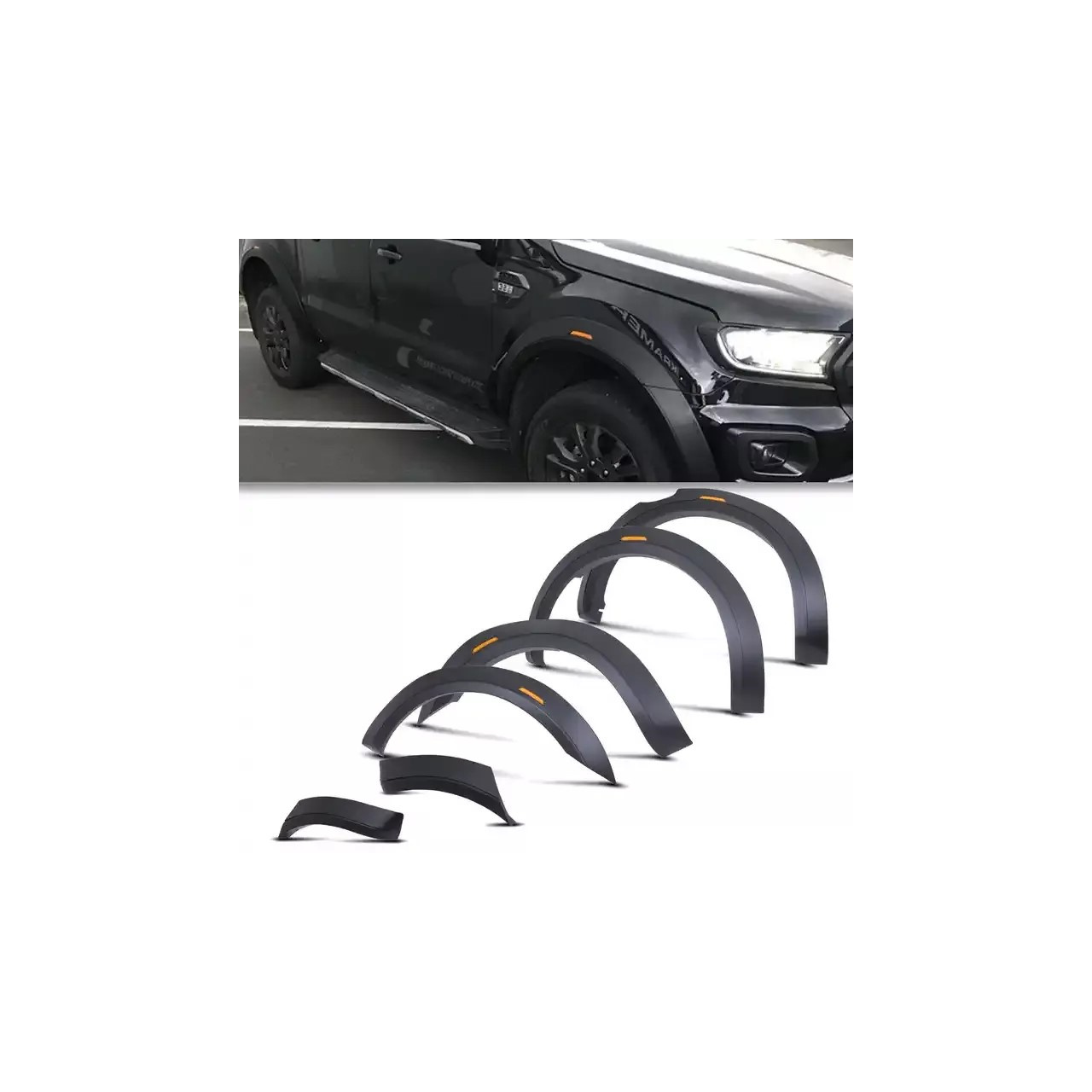 Poszerznia nadkoli, błotników czarny mat z sensorem i bez FORD RANGER WILDTRAK 2019-