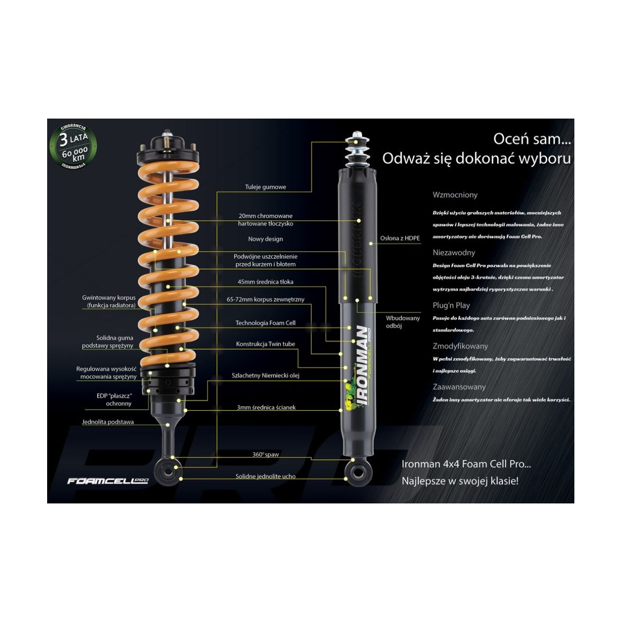 Zawieszenie Ironman do TOYOTA PRADO 90/95 SERIES  LIFT 45mm