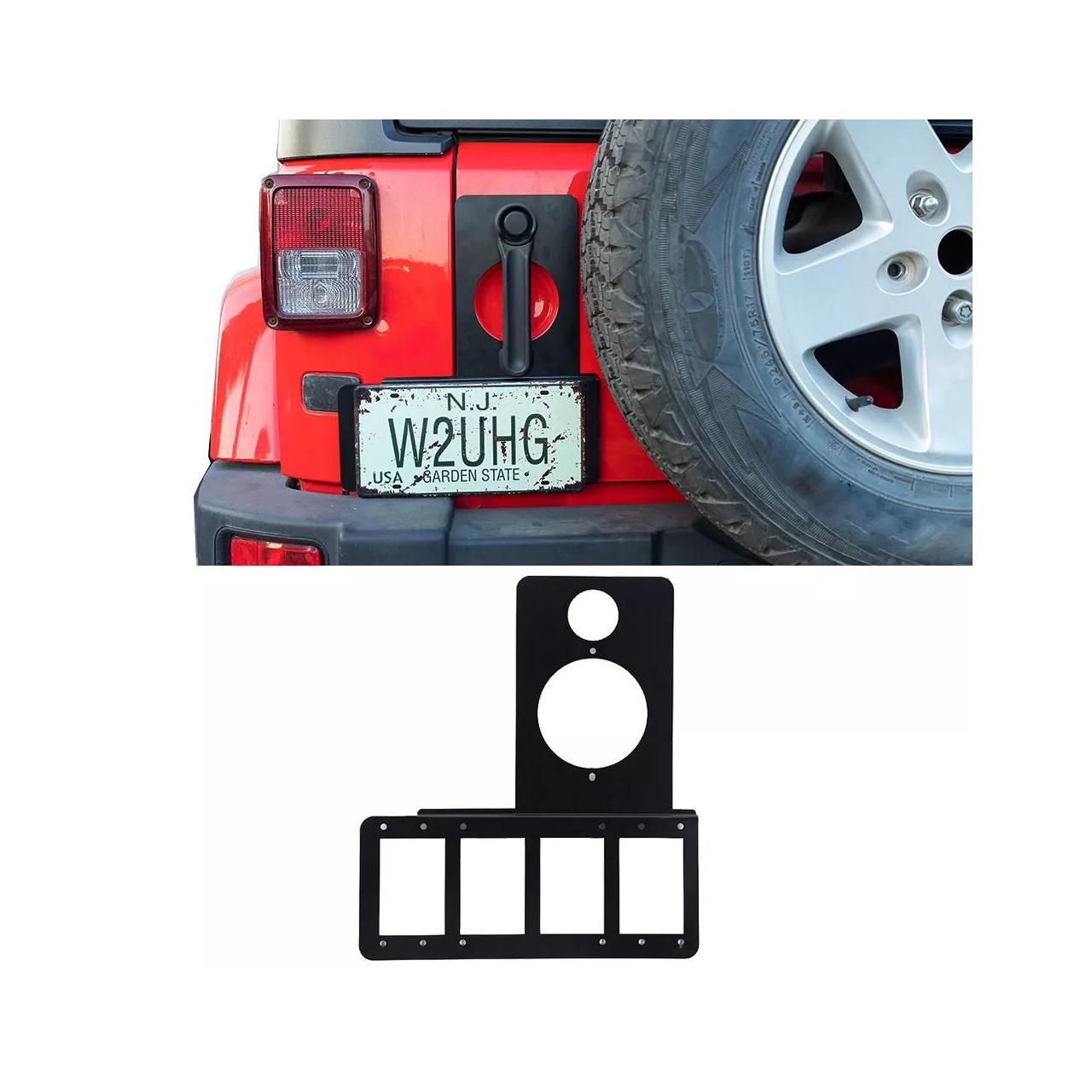 MOCOWANIE TYLNEJ TABLICY REJESTRACYJNEJ - Jeep Wrangler JK 07-18