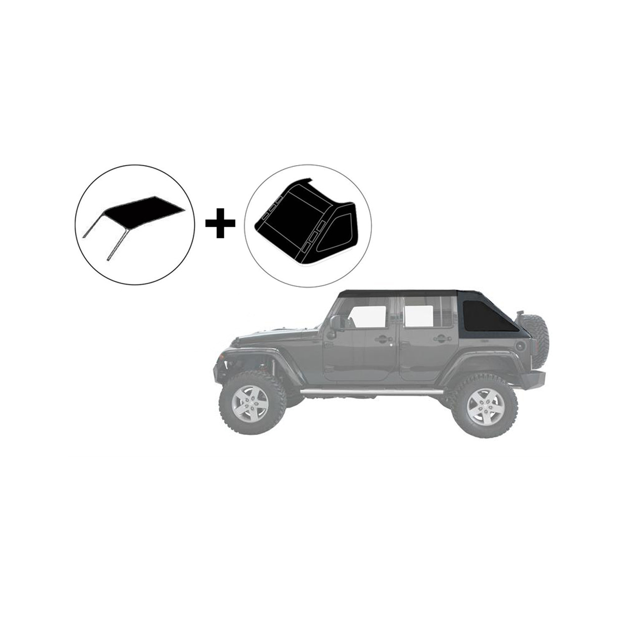 Dach Miękki Bezstelażowy Soft Top Kit - Jeep Wrangler JK 4 Drzwi