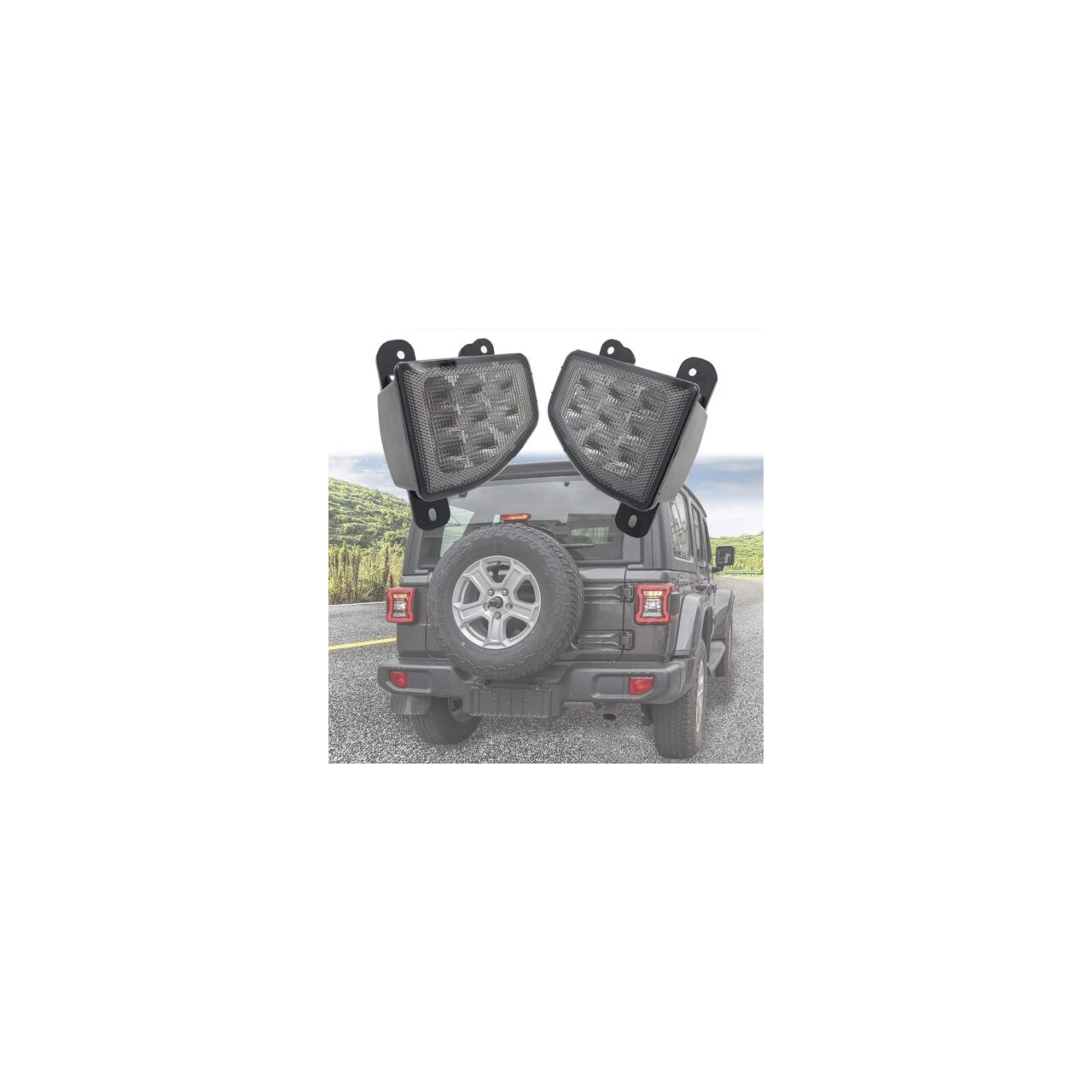  Lampy LED tylne w zderzak smoked Jeep Wrangler JL 2018+ 