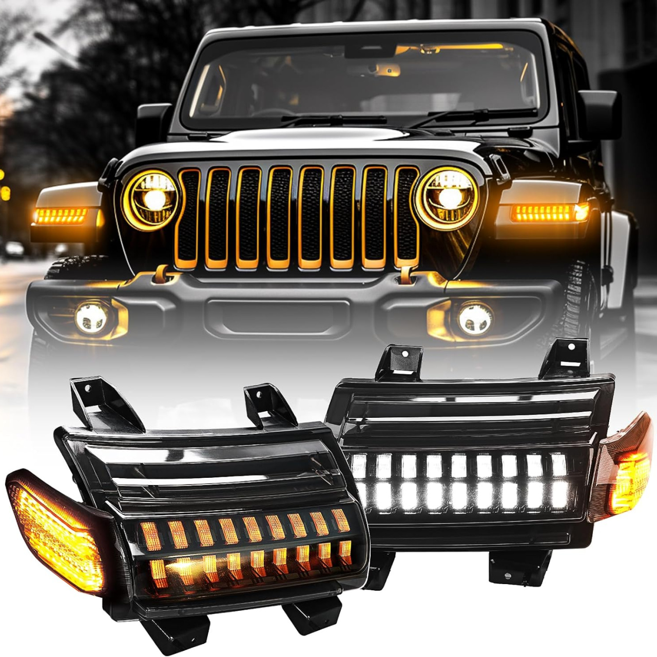 Kierunkowskazy przednie Jeep Wrangler JL 2018+ do wersji Sport wąskie