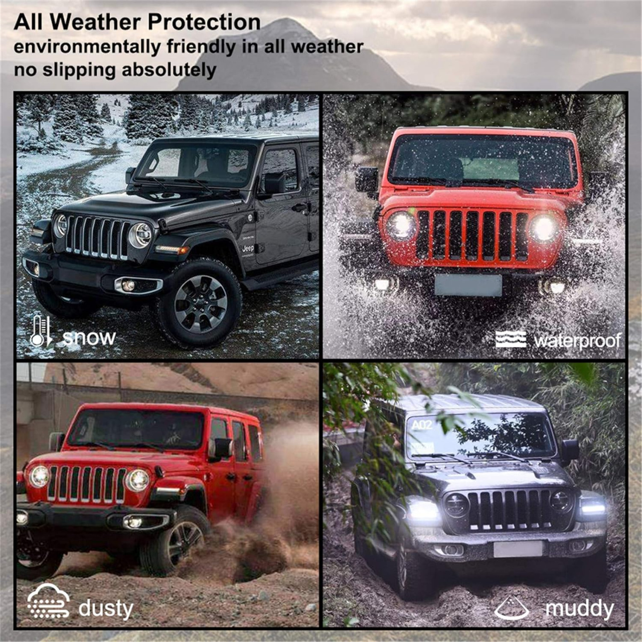 Komplet dywaników z tworzywa sztucznego na podłogę Wrangler JL 2018+ 2D