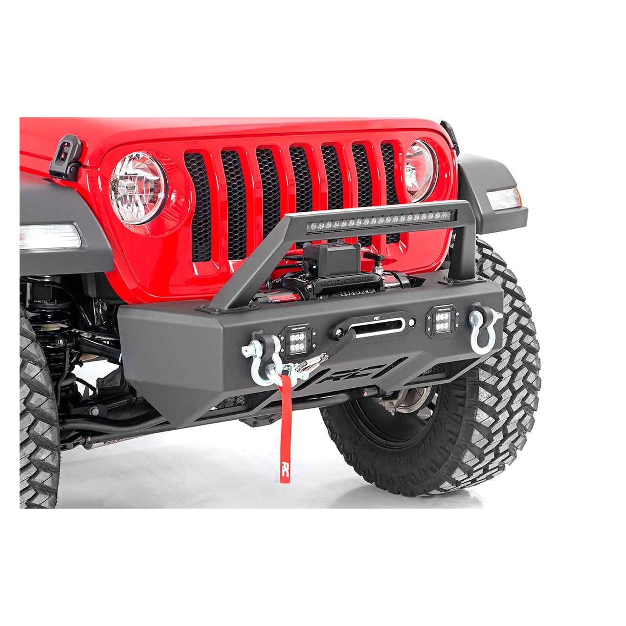 Zderzak Przedni Stalowy LED z Płytą pod Wyciągarkę Rough Country - Jeep Wrangler JL