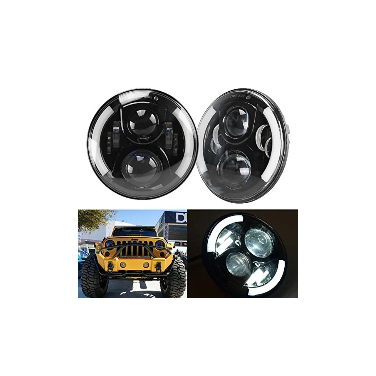  LAMPY PRZEDNIE LEDOWE 7'' JEEP WRANGLER JK 07-18