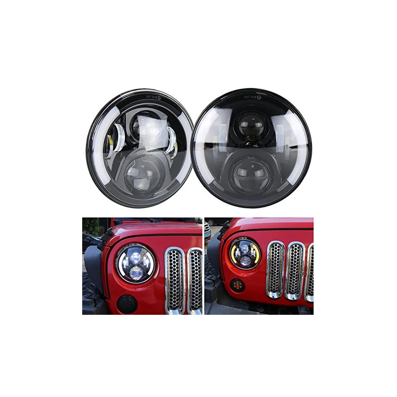  LAMPY PRZEDNIE LEDOWE 7'' JEEP WRANGLER JK 07-18