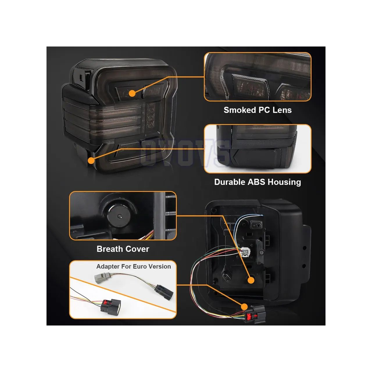 JEEP WRANGLER JL 2018+ LAMPY TYLNE LED WERSJA EUROPEJSKA SMOKED