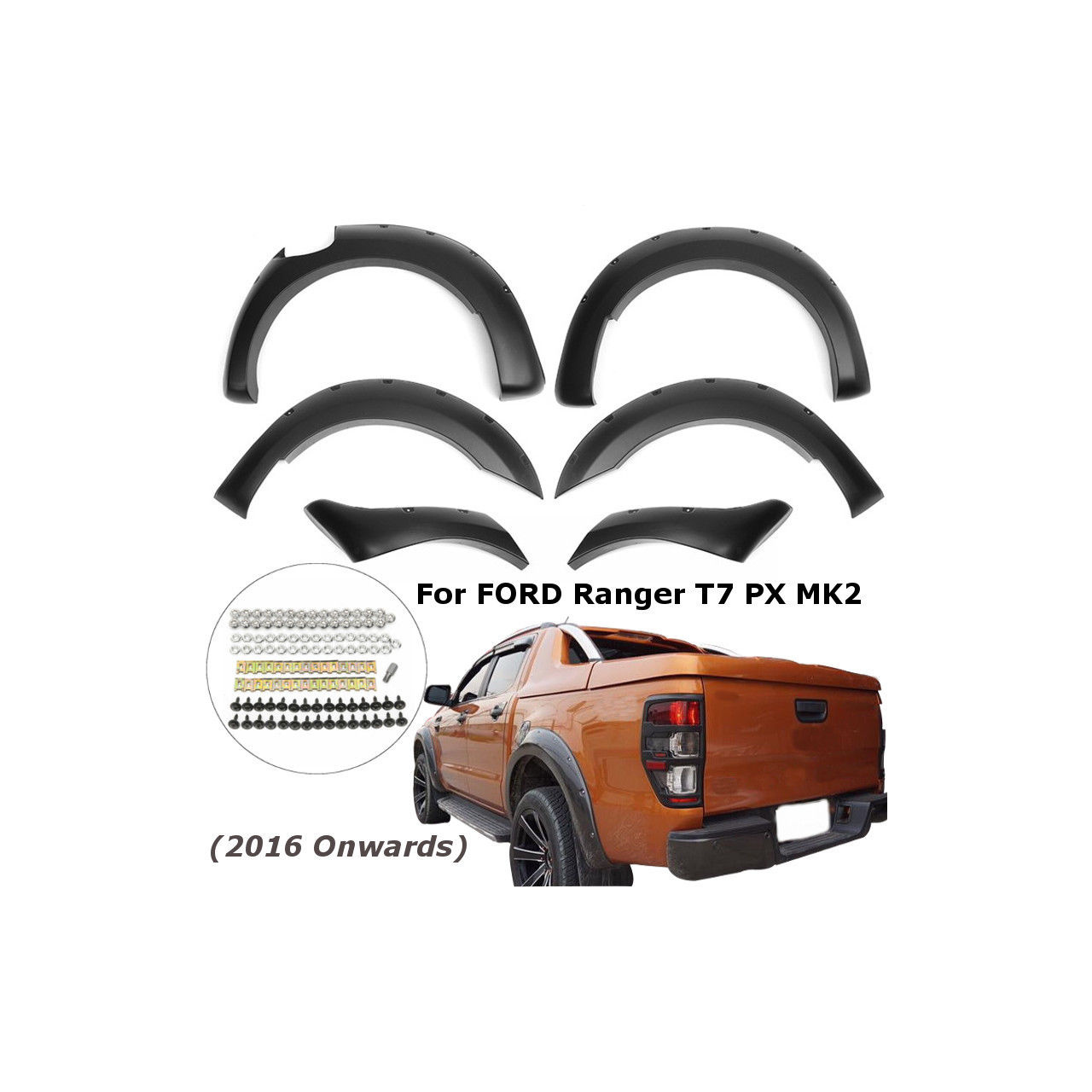 Poszerznia nadkoli, błotników czarny mat FORD RANGER WILDTRAK 2016-