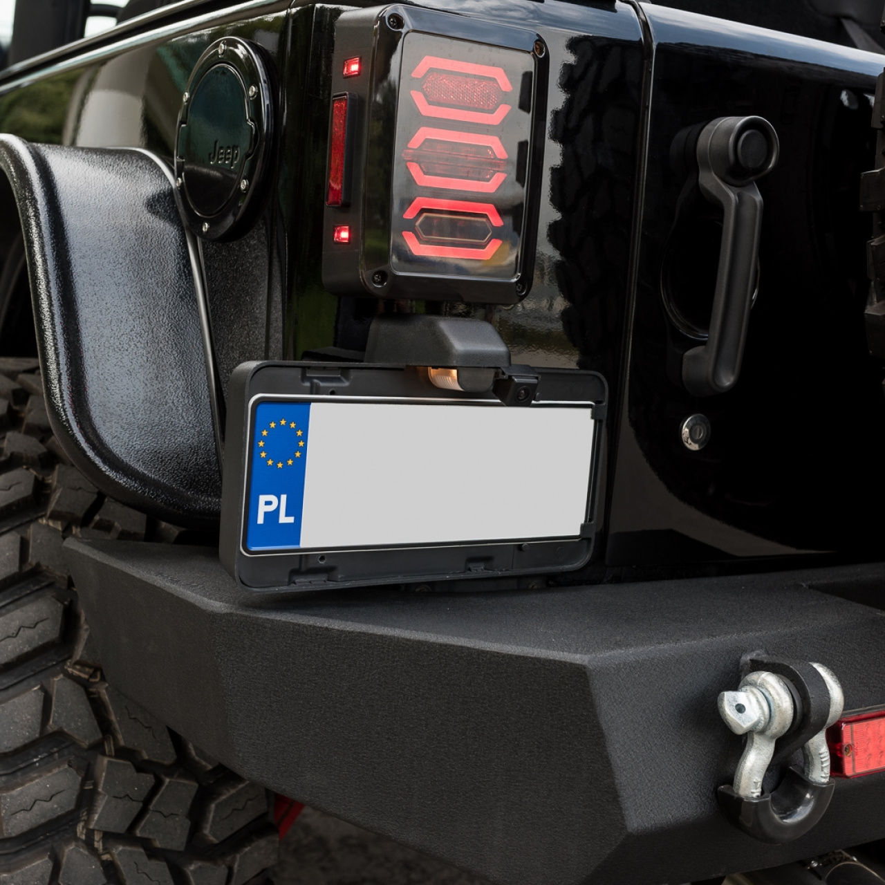 JEEP WRANGLER WERSJA USA MOCOWANIE TYLNEJ TABLICY REJESTRACYJNEJ OEM - Jeep Wrangler JK JL 07-