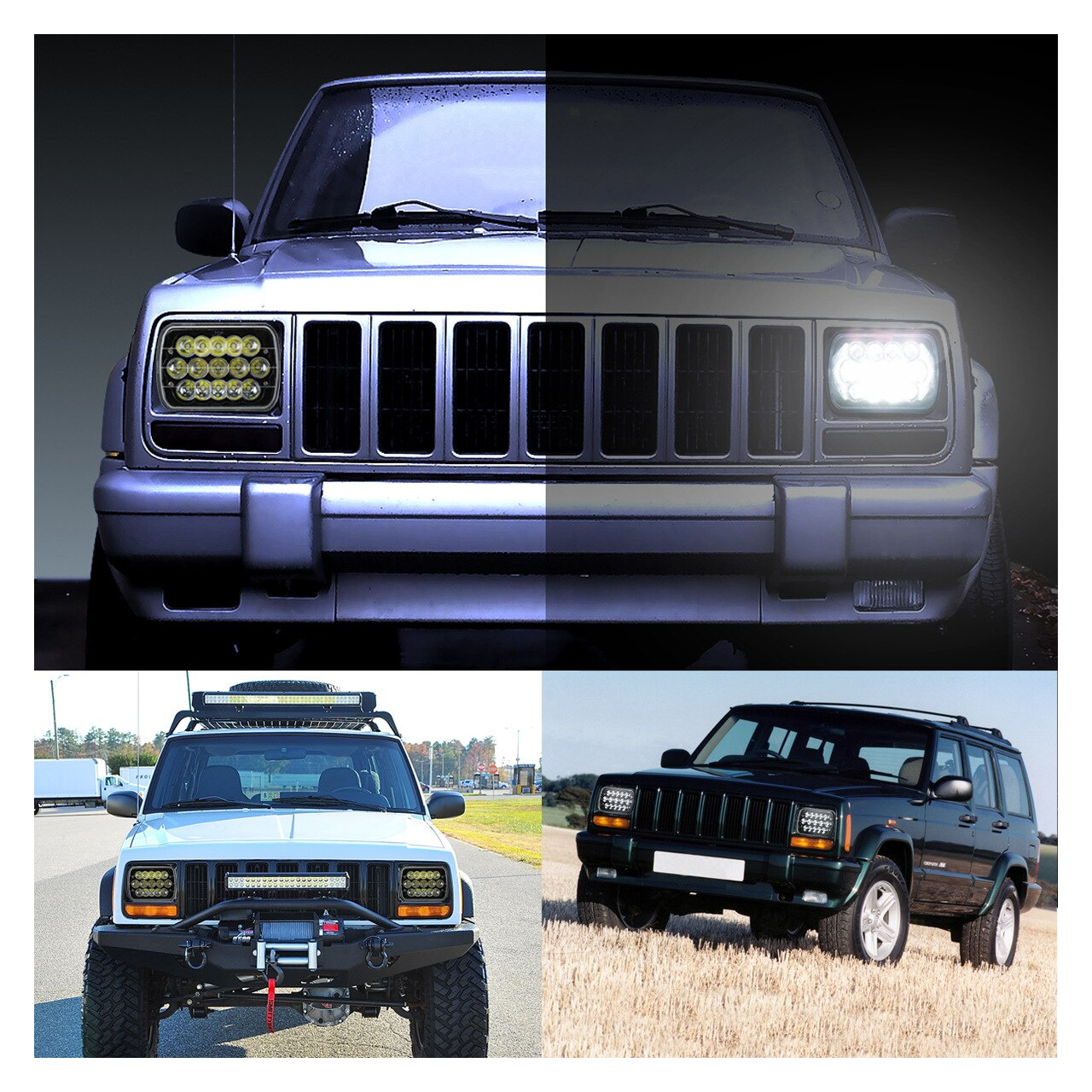 Lampy przednie LED Jeep Cherokee XJ Wrangler YJ