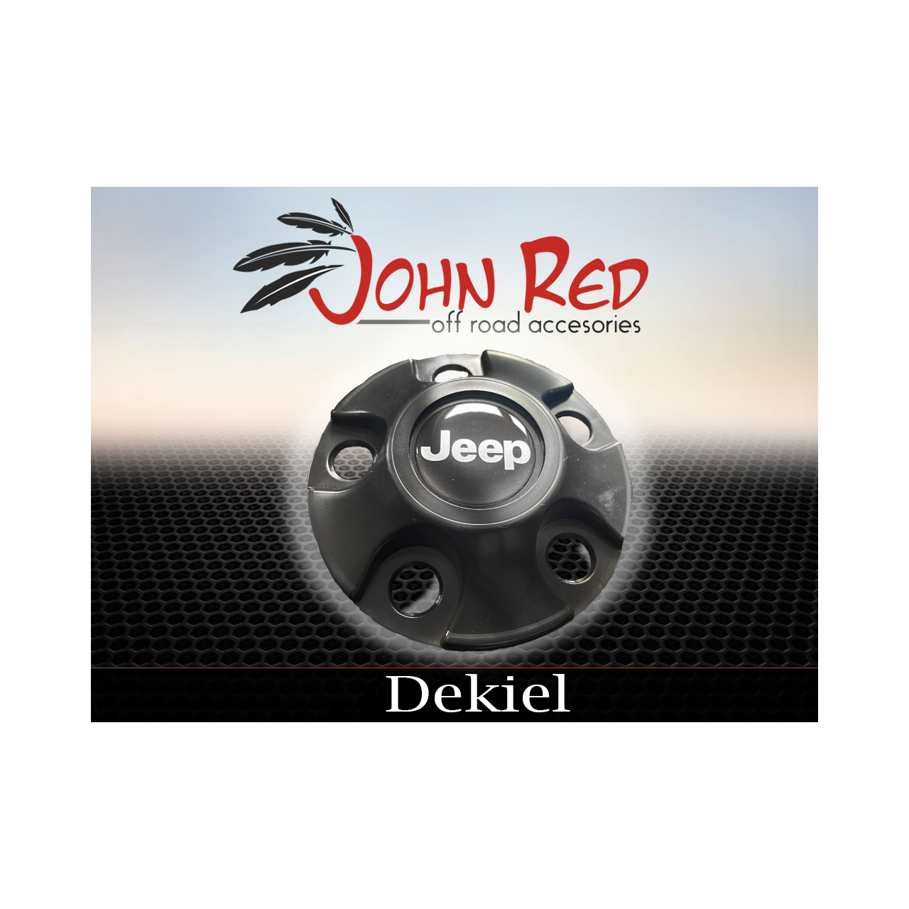 Komplet 4 sztuk dekieleków czarnych do felg o rozstawie 5x114,3 pod nakrętki JEEP