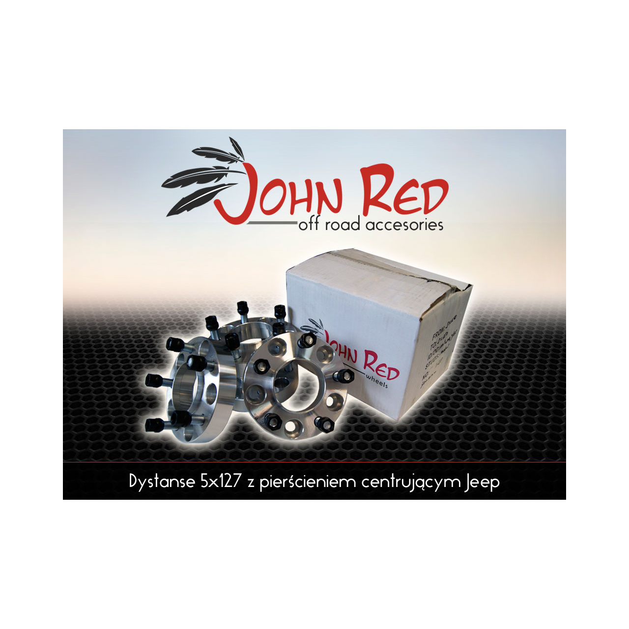 Dystanse aluminiowe 50mm 5x127 Jeep Grand Cherokee WK 2011+, Wrangler JL 2019+ z pierścieniem centrującym