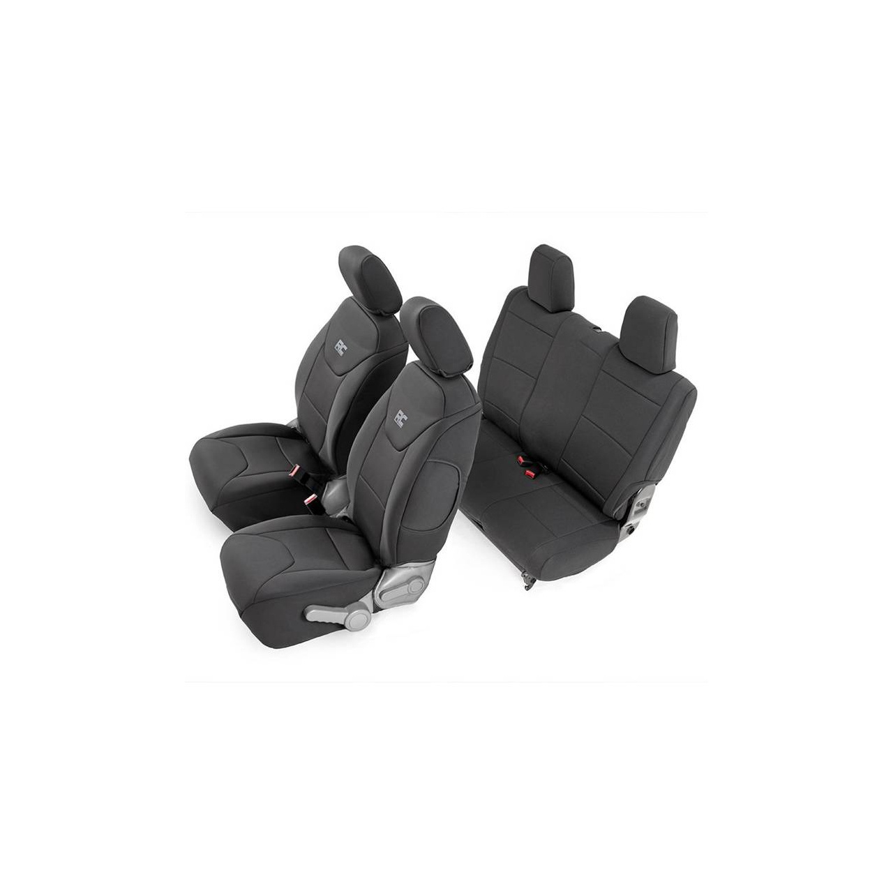 Komplet pokrowców na fotele neoprene black Rough Country - Jeep Wrangler JK 07-18