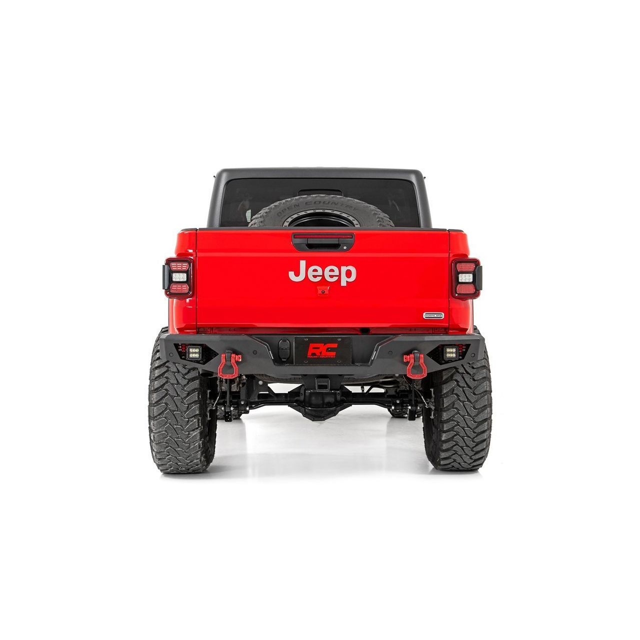  Zderzak stalowy tylny z oświetleniem LED Rough Country Rock Crawler Jeep Gladiator JT 2020+