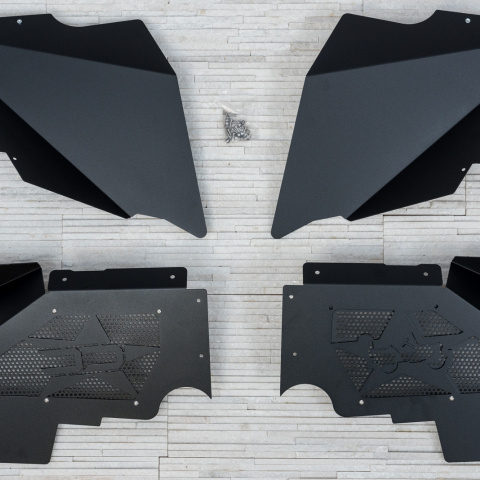  JEEP WRANGLER JK WEWNĘTRZNE ALUMINIOWE NADKOLA PRZEDNIE WENTYLOWANE CZARNE