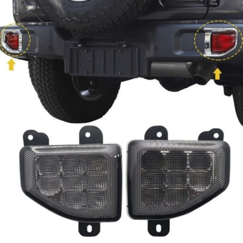  Lampy LED tylne w zderzak smoked Jeep Wrangler JL 2018+ 