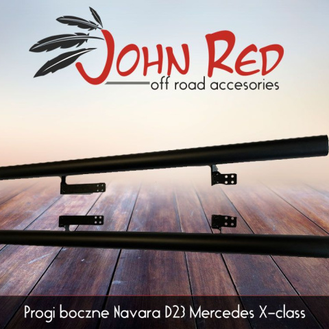 Progi, stopnie John Red - Nissan Navara D23 2015+ Crew Cab