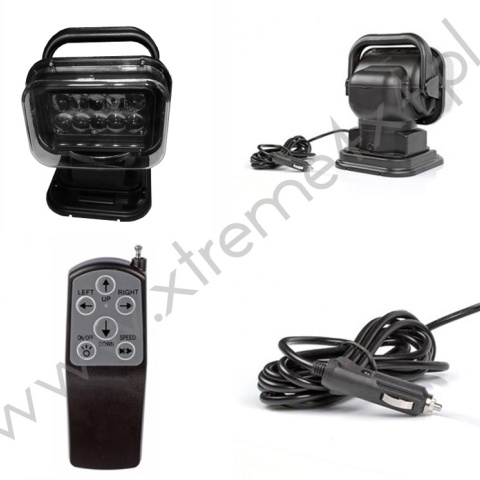 Lampa robocza obrotowa z pilotem 10x5W LED