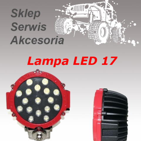 LED diodowa lampa robocza na 17 led okrągła